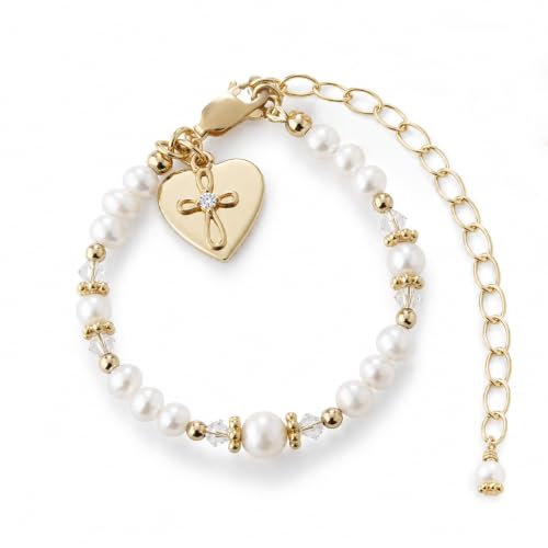 Cherished Moments Baptism to Bride Bracelet .925 Silver or 14K Gold-Plated - color: Gold Heart