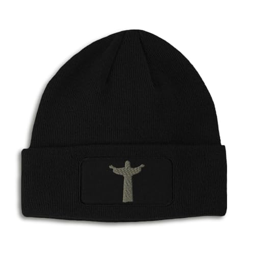 Custom Patch Beanie Faith Jesus Christian Cross God Skull Cap Hats for Men & Women Acrylic One Size - color: Black Design Only