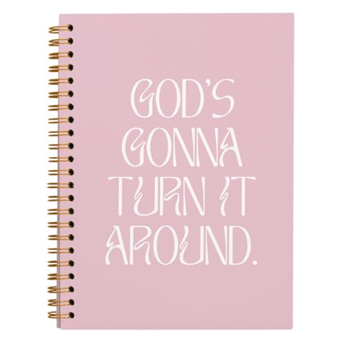Coquette Christian Spiral Notebook Journal Gifts for Women Teen Girl - color: god's gonna turn it around