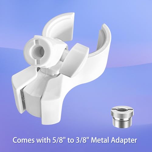 BILIONE Large Microphone Clip for Mics with Outer Diameter 1.26" to 2.3" - color: White, size: 2 Pack