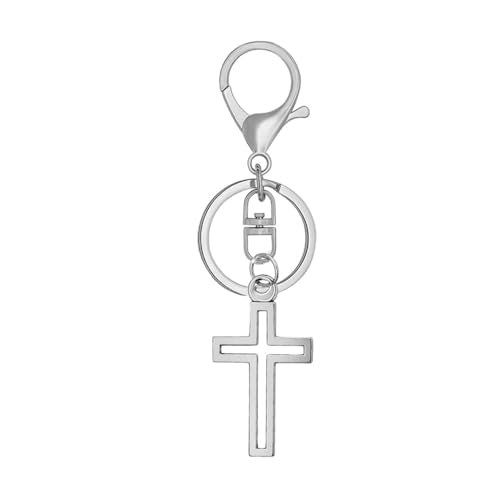 YALLNASL Cross Purse Charm for Handbag Purse Cross Keychain Accessories for Women Men Religious Christian Birthday Gift Ideas - color: Hollow