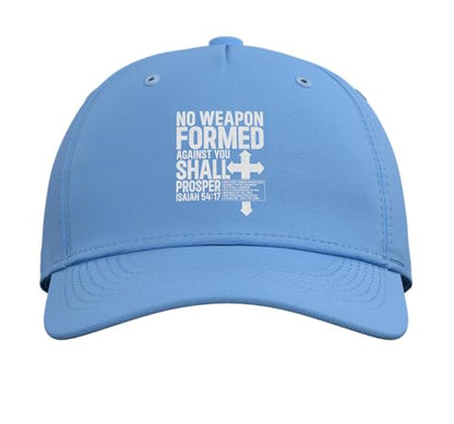 No Weapon Formed Against You Isaiah 54 17 Bible Christian Adjustable Baseball Hat - color: Light Blue