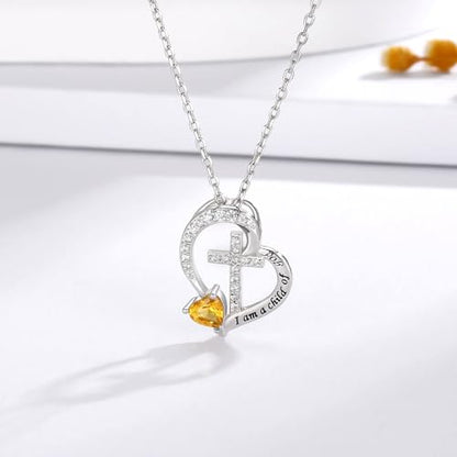 MANBU Sterling Silver Cross I am a Child of God Necklace for Girls - style: 11-November