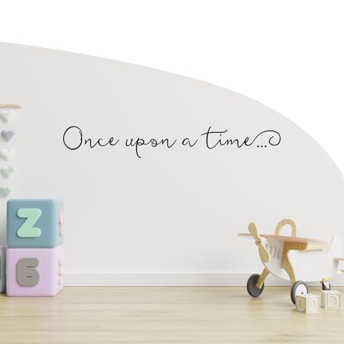 Once Upon A Time Wall Decals Kids Nursery Wall Art Decor Kids Bedroom Lettering Saying Quote Wall Decal Sticker Kids Room Decor - 27x4 inch