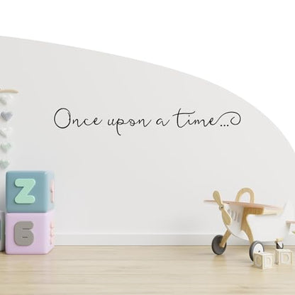 Once Upon A Time Wall Decals Kids Nursery Wall Art Decor Kids Bedroom Lettering Saying Quote Wall Decal Sticker Kids Room Decor - 27x4 inch