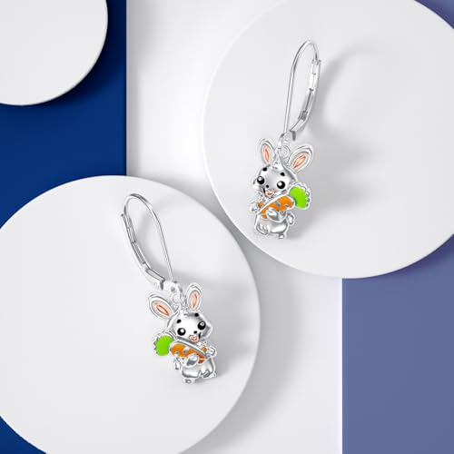 Dorunmo 925 Sterling Silver Dangle Drop Earrings for Women Holiday Earrings Hypoallergenic Halloween Christmas Jewelry Festival Gifts for Women - style: Easter-Bunny-01