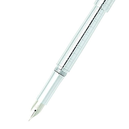 Sheaffer Intensity Medium Nib Fountain Pen, Medici Engraved, Chrome Plate Trim (E0923753)