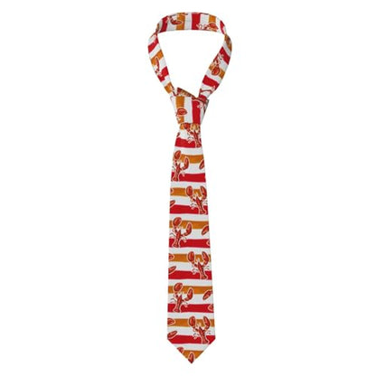 Men's Neckties, Novelty Printed Skinny Tie for Work Casual Party - color: Lobster