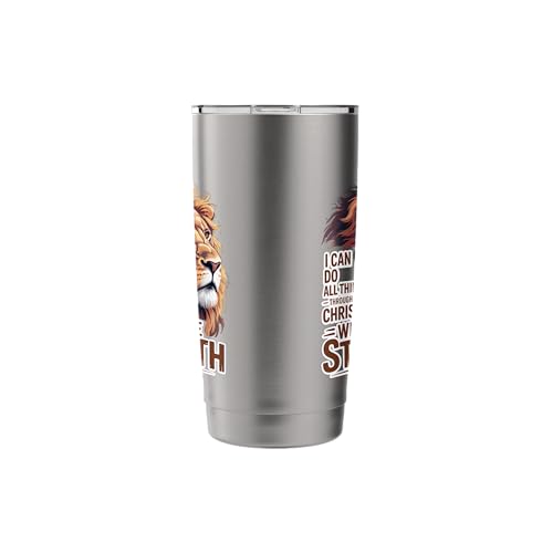 I Can Do All Things Through Christ Who Gives Me Strength Stainless Steel Insulated Tumbler - color: Brushed Steel