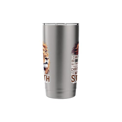 I Can Do All Things Through Christ Who Gives Me Strength Stainless Steel Insulated Tumbler - color: Brushed Steel