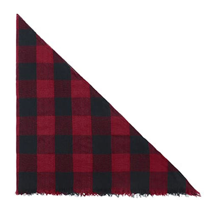 American Trends Scarfs for Women Winter Triangle Scarf Classic Plaid Warm Scarf Soft Scarves Knitted Wrap Shawl - color: Triangle Red & Black