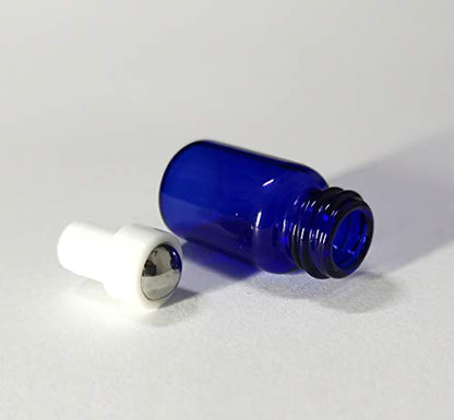 20 Pack Set 2ML(5/8 Dram) Mini Sample Roll Glass Bottles for Essential Oils Roller Refillable Perfume Roll Bottle (2ML Blue) - color: 2ML Blue