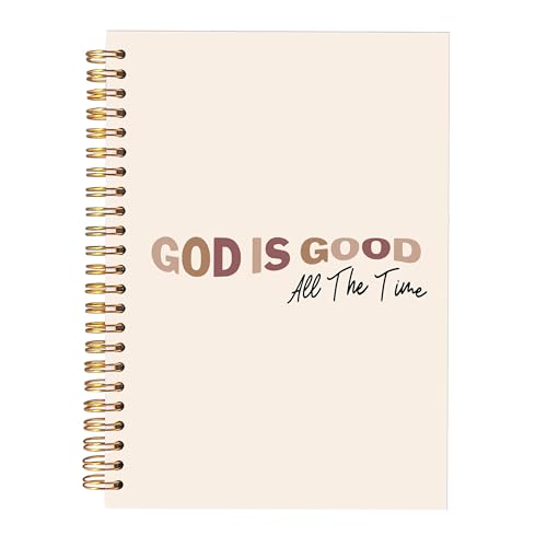 KAOWT Boho Christian Notebook Journal, God Is Good All the Time Bible Notebooks for Note Taking, Prayer Scripture Journal, Christian Gifts for Women, Hardcover Spiral Notebook 5.5x8.3in - color: notbook bible-god is good