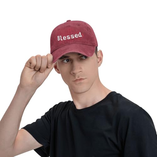 Embroidered Baseball Cap Christian Hat for Men Women - color: Red, style: Blessed