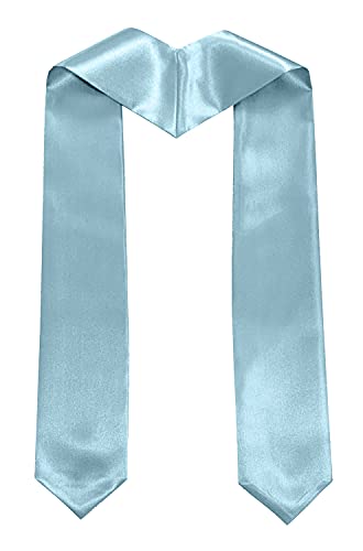 MyGradDay Plain Graduation Stole Colorful Stole for Adult Length 60",Rich in Color - color: Sky Blue