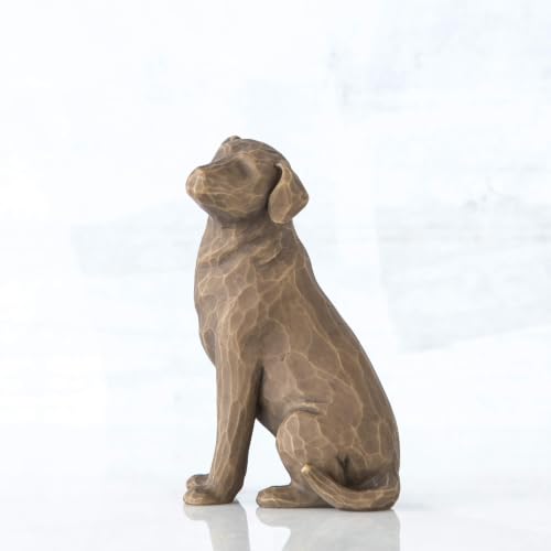 Willow Tree Love My Dog (Dark), Sculpted Hand-Painted Figure