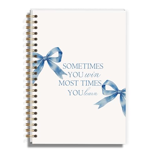 LRVSYUIN Coquette Blue Bow Notebook for Women, Christain Journal Gifts for Teen Girls, Preppy Spiral Notebook for Bible Study Note Taking - 5.5×8.3 - A01 - style: Christian Blue Bow