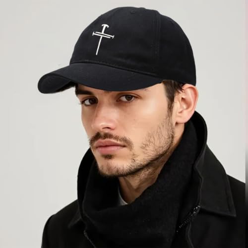 Black Baseball Cap Snapback hat for Men Snap Pack Hip Hop Mens Hat - color: 3 Crucifixion