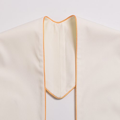 BLESSUME 1PC Clergy Mass Stole Cross Embroidered Wedding Stole - color: White/Gold