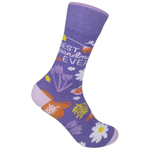 FUNATIC Crazy Socks with Funny Sayings - Novelty Gift for Men, Women, Adult - color: Best Grandma Ever
