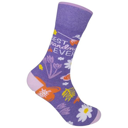 FUNATIC Crazy Socks with Funny Sayings - Novelty Gift for Men, Women, Adult - color: Best Grandma Ever