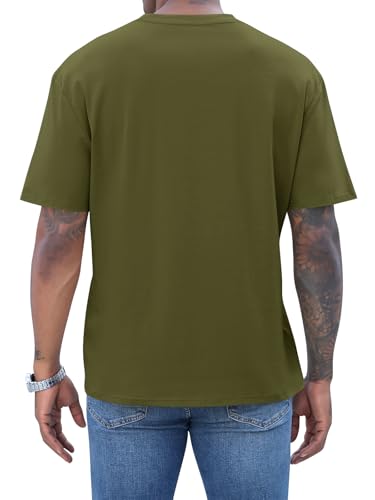 Mens Christian Shirts Shorts Sleeve Crewneck Jesus Cross Printed T Shirts Loose Graphic Tee - color: Army Green, size: Small