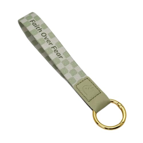 Yappy Daily Bible Verse Keychain Wristlet, NFC Christian Lanyard for Keys, Wallet, ID & Phone for Women Men - color: Faith Over Fear