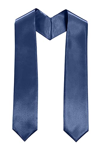 MyGradDay Plain Graduation Stole Colorful Stole for Adult Length 60",Rich in Color - color: Navy