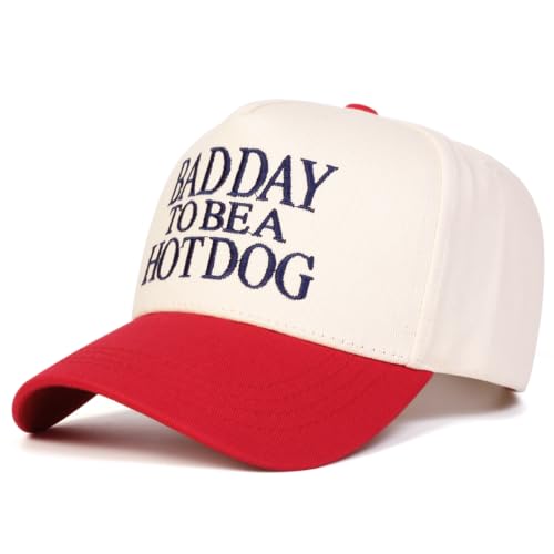 Trendy Embroidered Baseball Cap for Men & Women, Adjustable Snapback Hat for Casual Wear - color: Red Beige 621