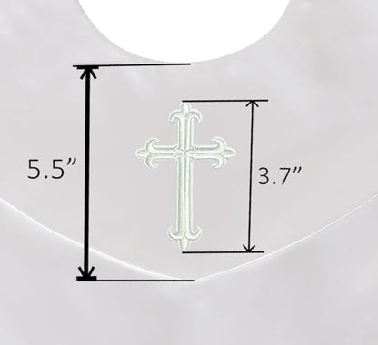 GradPlaza Unisex V Shape Church Choir Stole with Gold or White Embroidery Cross for Adults Church - color: White, style: White Cross