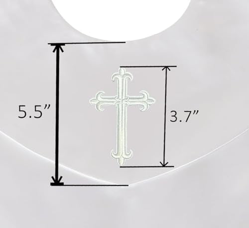 GradPlaza Unisex V Shape Church Choir Stole with Gold or White Embroidery Cross for Adults Church - color: White, style: White Cross