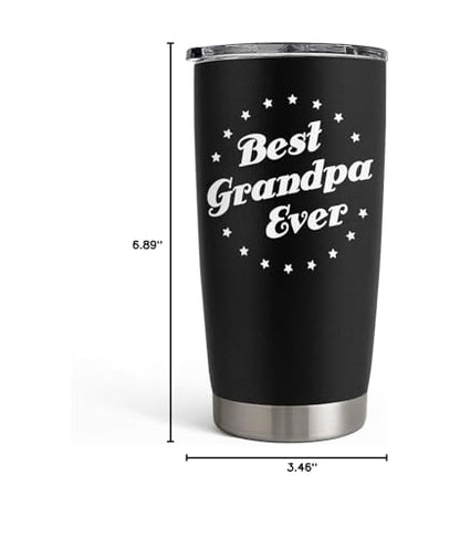 SANDJEST Tumbler Best Grandpa Ever Gift Set for Papa, Grandfather - 20oz Insulated Travel Mug - Great Christmas Father's Day, Birthday, Christmas Gifts (Black - Grandpa) - color: Grandpa 1