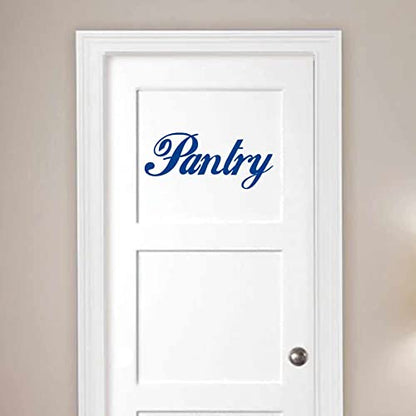 Scripty Pantry Text 11 inch Blue Indoor Wall Vinyl Decal - color: Blue, size: 11 Inches