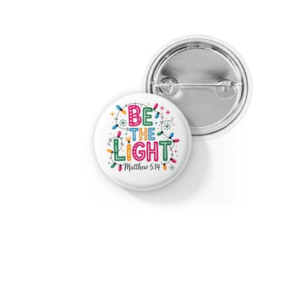 Be The Light Matthew 5:14 Holiday Christmas Pin Button – Christian Bible Verse Badge – Faith Gift for Believers & Inspirational Stocking Stuffer - style: 25 Pins - 1.50in