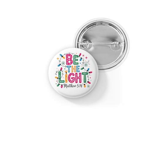 Be The Light Matthew 5:14 Holiday Christmas Pin Button – Christian Bible Verse Badge – Faith Gift for Believers & Inspirational Stocking Stuffer - style: 100 Pins - 1.25in