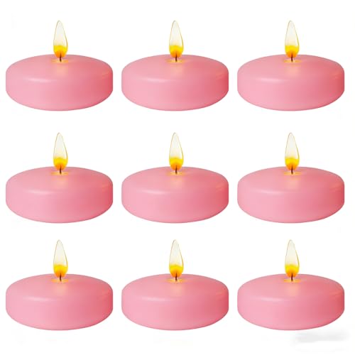 Pink Floating Candles 3 inch 12 Pack - color: Pink, size: D：3 in
