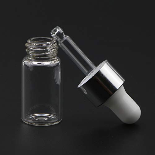 Kesell Clear Dropper Bottles, 30 Pcs, 3ml - color: Silver
