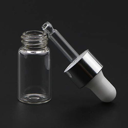 Kesell Clear Dropper Bottles, 30 Pcs, 3ml - color: Silver