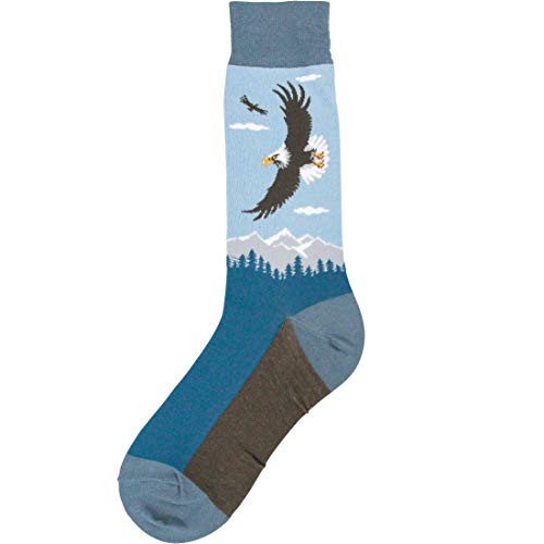 Foot Traffic Men's Outdoor-Themed Socks for Nature Lovers, Sizes 7–12 - color: Eagle