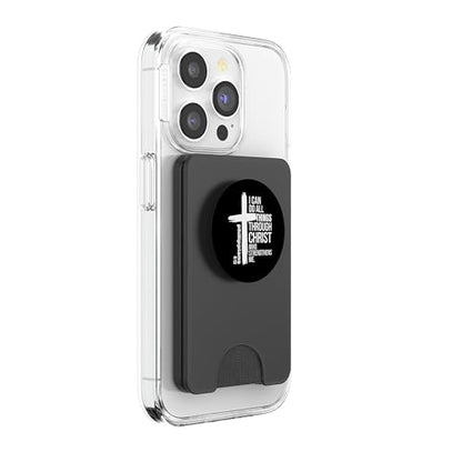 Christian Inspirational Cross Design PopSockets PopWallet for MagSafe - style: Magnetic PopWallet