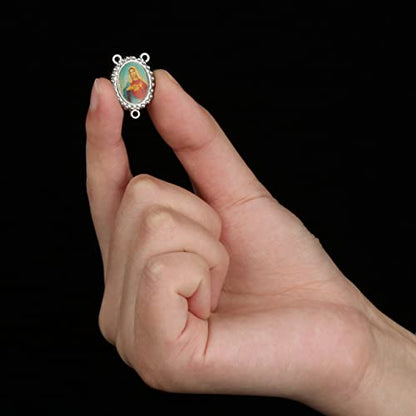 COTTVOTT St Benedict,Our Lady of Guadalupe Medal for DIY Jewelry Making,Virgin Mary Christ Jesus Rosary Center Connection Part - color: 30pcs-Enamel Medal E