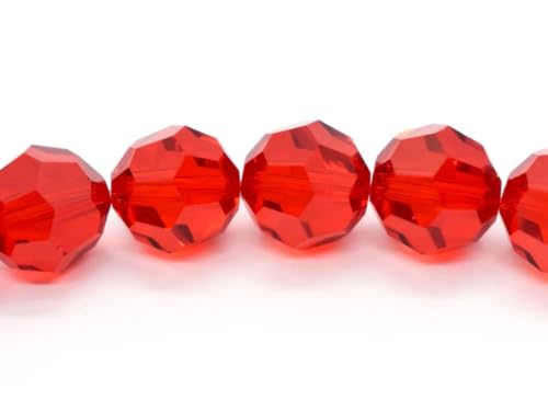100pcs Adabele Austrian 4mm (0.16 Inch) Small Faceted Round Crystal Beads Light Siam Red Compatible with Swarovski Crystals for Jewelry Craft Making - color: Light Siam/Red, size: 4mm Small (100pcs)