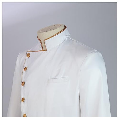 Men's Cassock Choir Short Cassock Minister Robe Clergy Pulpit Liturgical Church Top Coat - color: White, size: Large