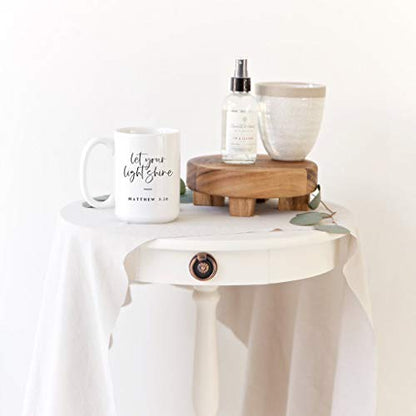 The Cotton & Canvas Co. Let Your Light Shine Bible Verse, Religious, Scripture, Christian Porcelain Ceramic Coffee Mug - style: Let Your Light Shine