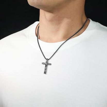 Soccer Cross Necklace for Boys Men - color: Black, style: 1：9 Be strong Be brave Be fearless