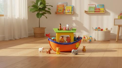 Kiddieland Noah’s Ark Shape Sorter Toy - Musical Boat with 9 Animals