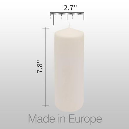 HomeLights Pillar Candles - 2.7x8 inch | 80 Hours Burning, 6 Count - White Unscented Smokeless European Pillar Candles - Perfect for Wedding, Parties, Spas, Home Gatherings and Dinner - size: 27X78P