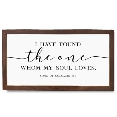 Song of Solomon 3:4 I Have Found the One Whom My Soul Loves Wood Wall Decor Sign, Christian Decor, Wood Framed Sign, Religious Artwork, Bible Verse Decoration, Home Church Decoration - color: Song of Solomon 3:4