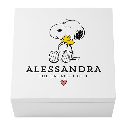 Let's Make Memories Personalized Baby Keepsake Box - Memory Storage - Newborn Baby Gift for New Parents - Shower Present - PEANUTS - Add Name and Message - Snoopy & Woodstock - color: Snoopy & Woodstock