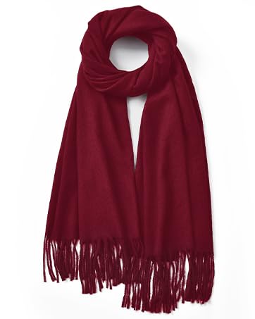Clothirily Womens Winter Scarf, Oversized Long Blanket Plaid Shawl Wrap - color: Wine Red